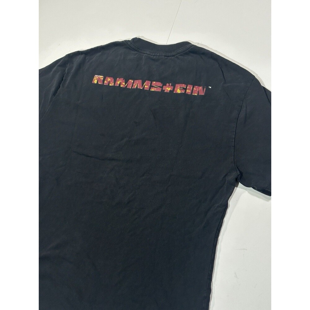 Vintage 90s Rammstein Burning Man T-Shirt Medium Blue Grape Black Band Fire RARE - Picture 12 of 12